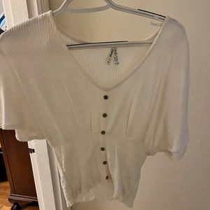 White tshirt crop top Mudd brand size small